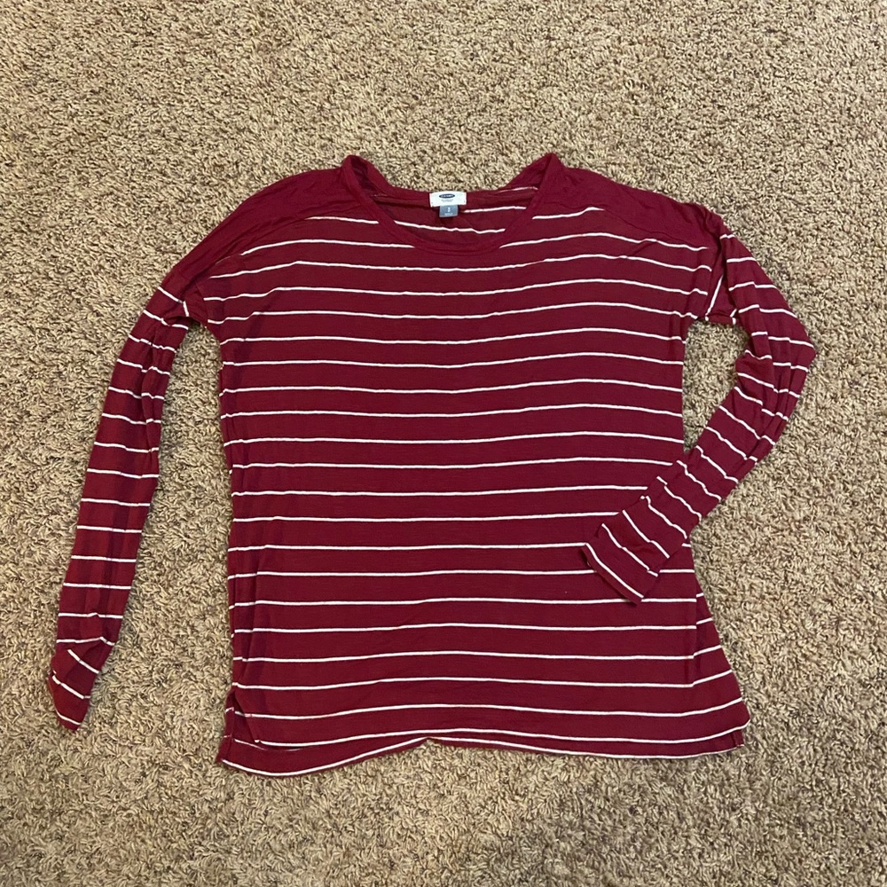 Maroon striped long sleeve